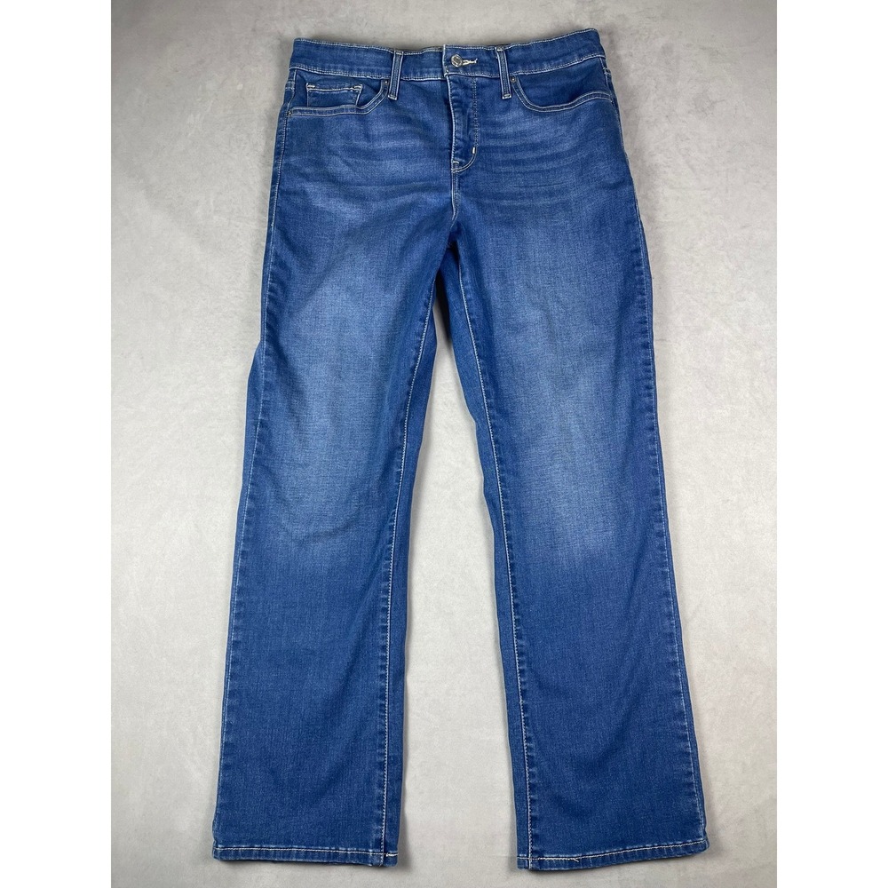 Levis 314 Shaping Straight Jeans Womens 16W Medium Wash Blue Stretch Denim 36x28
